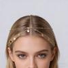 Shimmering Golden Hair Jewelry Featuring Swing Fringe Design For Evening Occasion