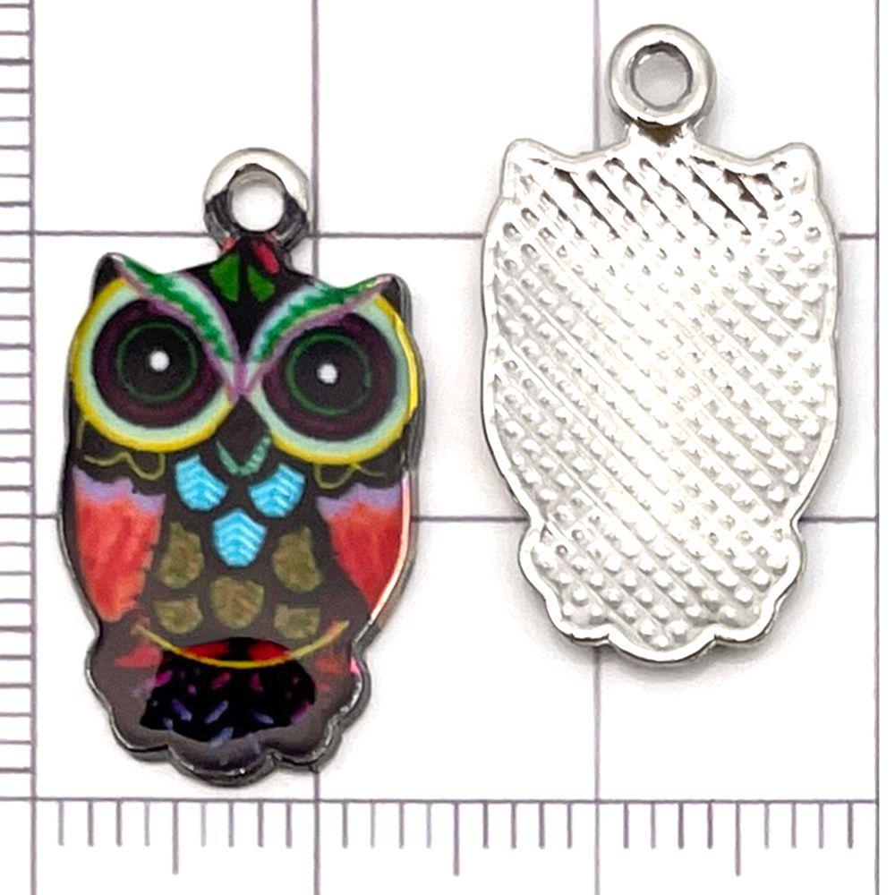 Colorful Owl Enamel Charms, 20pcs - Alloy Pendants for DIY Bracelets & Necklaces