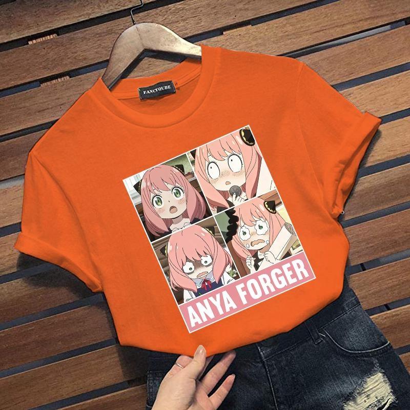 

Kawaii аниме Anya Forger футболка с принтом женская мода персонализированная рубашка с круглым вырезом и короткими рукавами топы XXXL