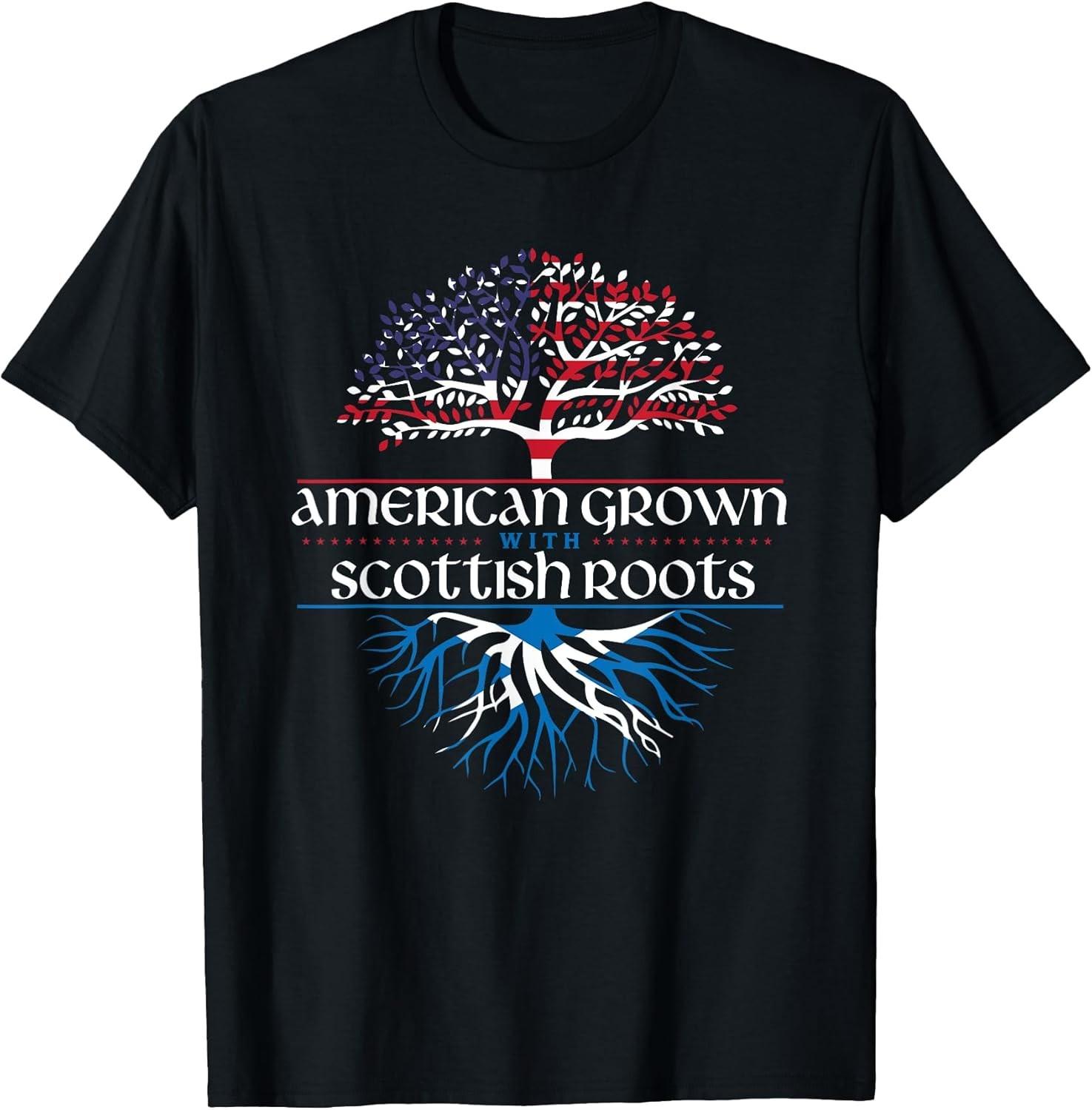 

American pride heritage clothing with Scottish ancestry - short-sleeved round-neck breathable and loose-fitting sports wear 4XL