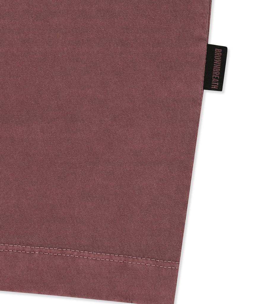 BROWNBREATH Pigment Surfing Tag Tee - Burgandy
