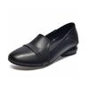Round Head Flat Shoes Women's Autumn Simple Temperament Low Heel Work Shoes Cowhide Shallow Mouth Small Single Shoes Women's Four Seasons Shoes