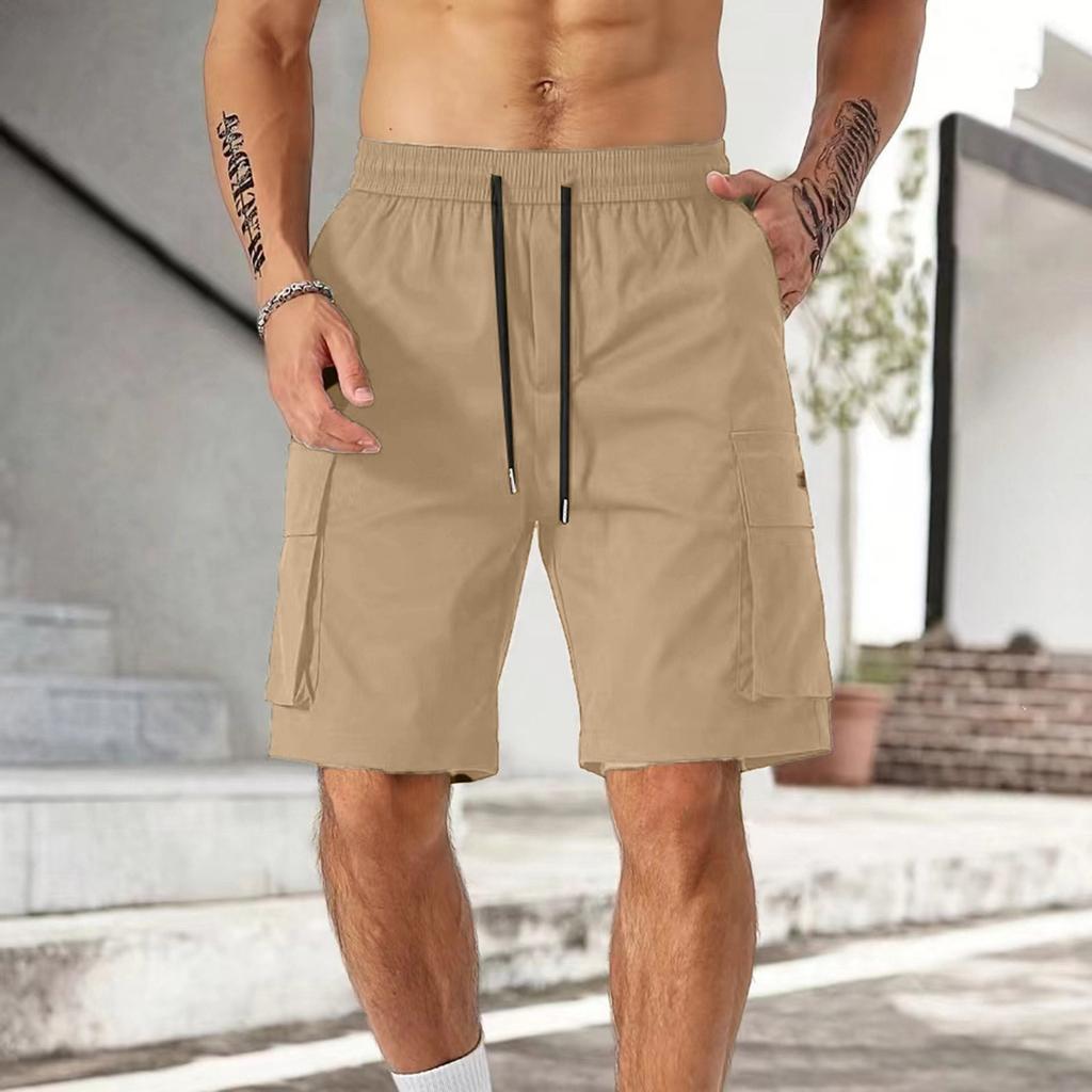 Men's Casual And Fashionable Lace-up Lightweight And Breathable Sports Shorts. Men's Loose And Large-sized Multi-pocket Workwear Shorts.