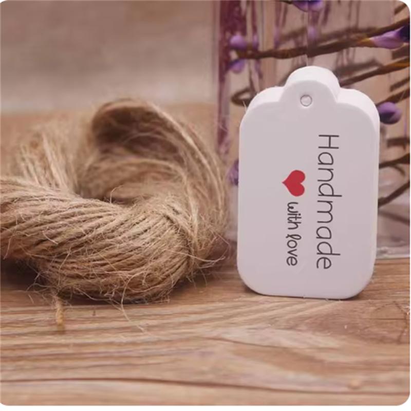 100PCS 20 meter rope cowhide gift label, thank you paper gift, New Year's Halloween label, party decoration