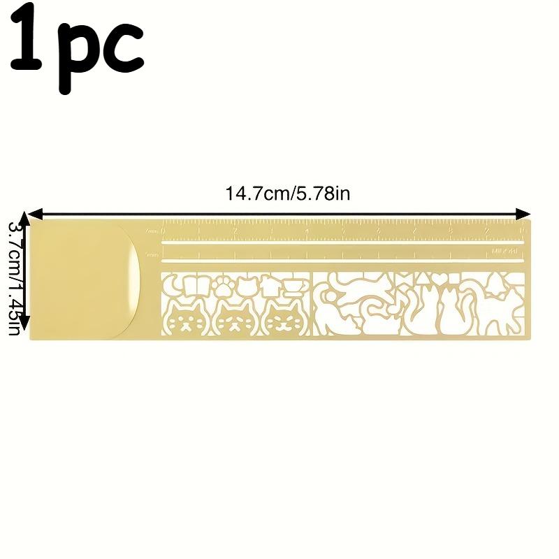 

2pcs/1pc Cat-Shaped Template Ruler - Cute Double-Sided Bookmark and Precision Stationery, For Diaries Planners & Note-Taking