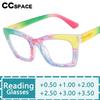 R57567 Square Color-Blocked Reading Glasses Women Casual Optical Presbyopia Eyeglasses Diopter +50+100+150+200+250+300+350