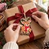 Holiday Hanging Decorations 6Pcs Wooden Reindeer Christmas Ornament, Cute Deer Decor Charms with Jute String, Tree Pendant for Home Shop Natural Wood