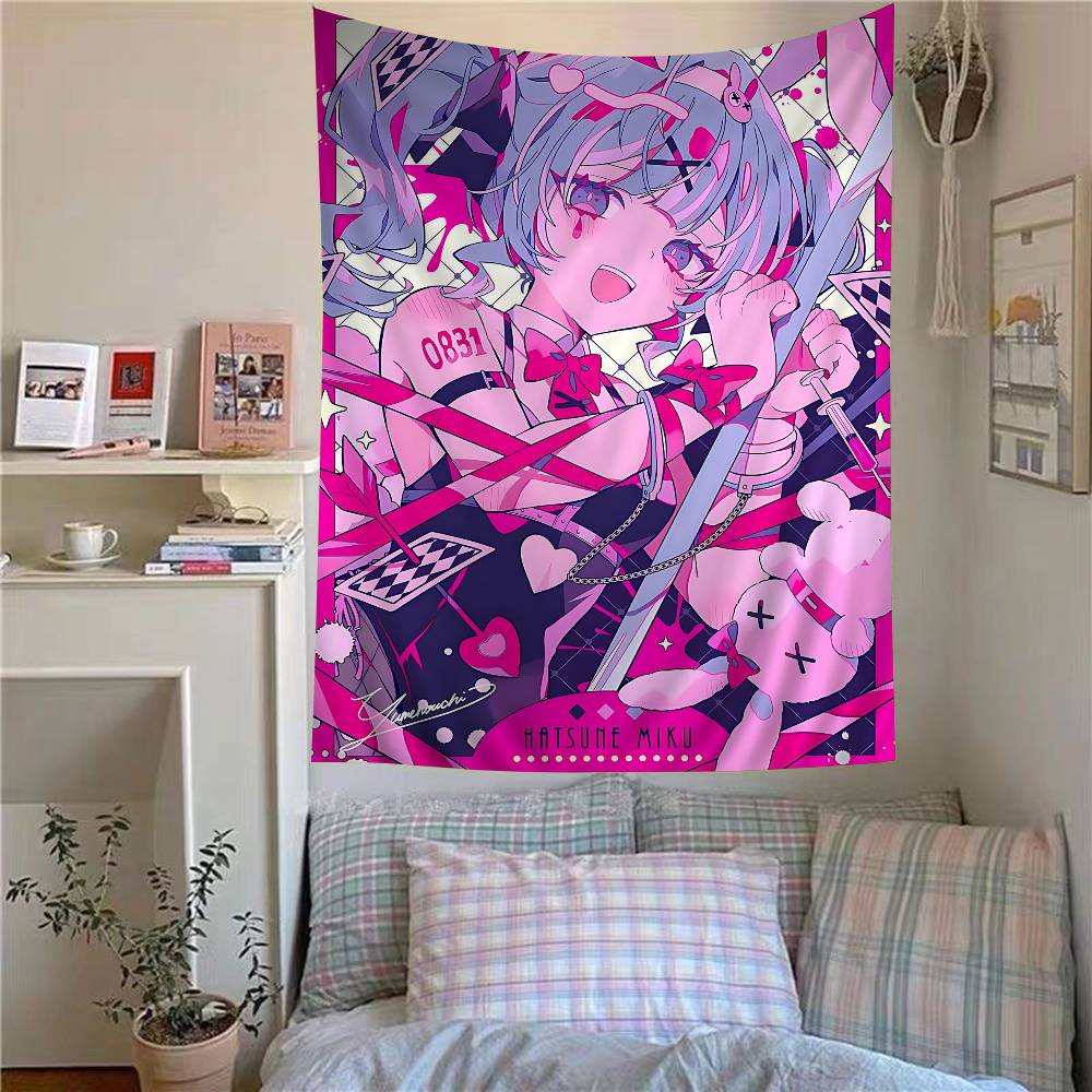 Kawaii Anime Girl Tapestry Chibi Characters Manga Print Wall Hanging Ideal for Bedroom Decor Anime Y2K Aesthetic Fans