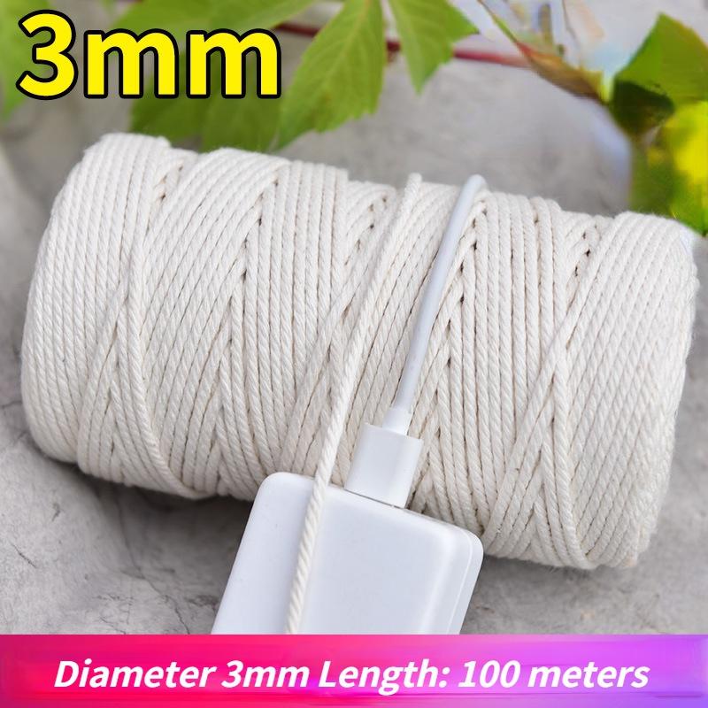 Craft Knitting Cord 1pcs Cotton Cord Natural Cotton Rope Twisted Soft Cotton Cord String DIY Wall Hanging Plant Hangers Items