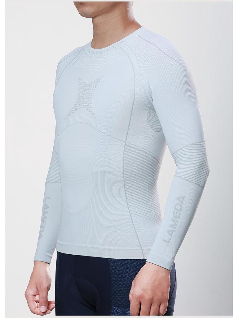 Lampaida Men's Long Sleeve Thermal Compression Cycling Suit