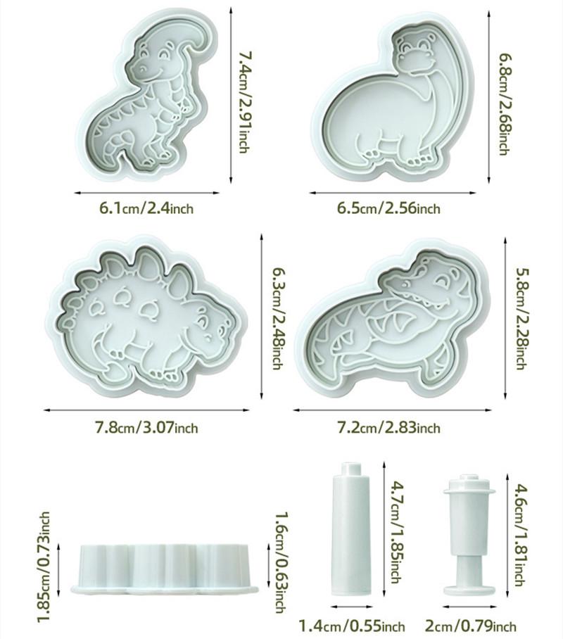 New Dinosaur Cutter Set Cookie Cutters Cake Tools Biscuit Stamp Fondant Mould Baking Sugarcraft Mold