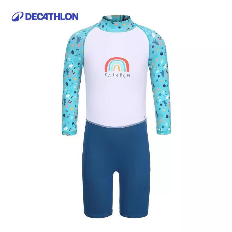 Decathlon Kids  Anti-Chlorine One-Piece Short-Sleeve Swimsuit 2-3 Years (89-95cm)