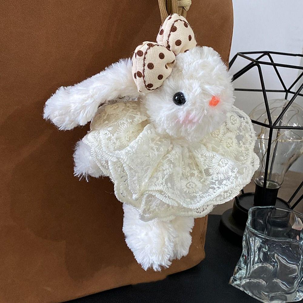 Long-eared Plush Rabbit Pendant Hanging Decoration Stuffed Rabbit Bunny Keychain Women Girls
