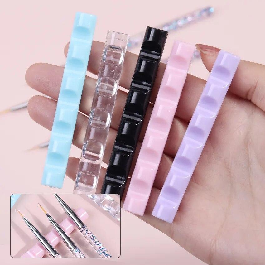 Porta Spazzole per Unghie Acriliche a 5 Scomparti Scaffale Supporto per Pennelli da Pittura Supporto Colorato Espositore per Pennelli Gel UV