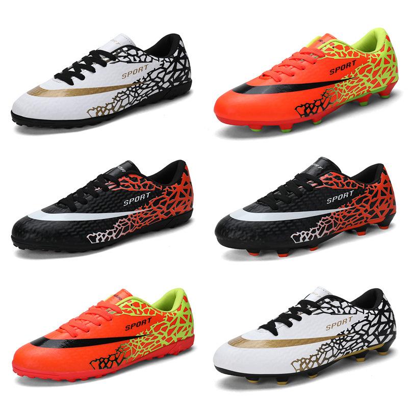 Foreign Trade Football Shoes Men's and Women's Long Nails Competition Sneakers Non-slip Youth Flat-bottomed Broken Nails Training Sneakers Batch