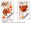 Thanksgiving Creative Gifts Static Window Clings, Cartoon Double Turkey Pumpkin Maple Leaf No?Glue Waterproof PVC Film Glass Decals, Stickers