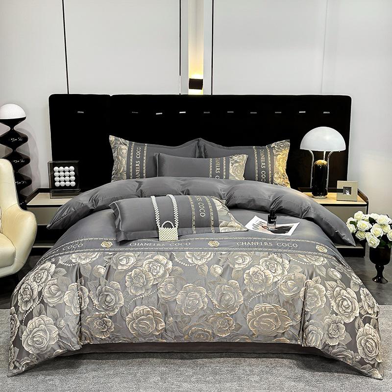 

Tencel Ice Silk Jacquard Pink Bedding Set Luxury Duvet Cover 240x220 King Sheets Linen 160x200 Double Bedspreads Comforter Queen Sets&1.2 m Bed 150x200 cm