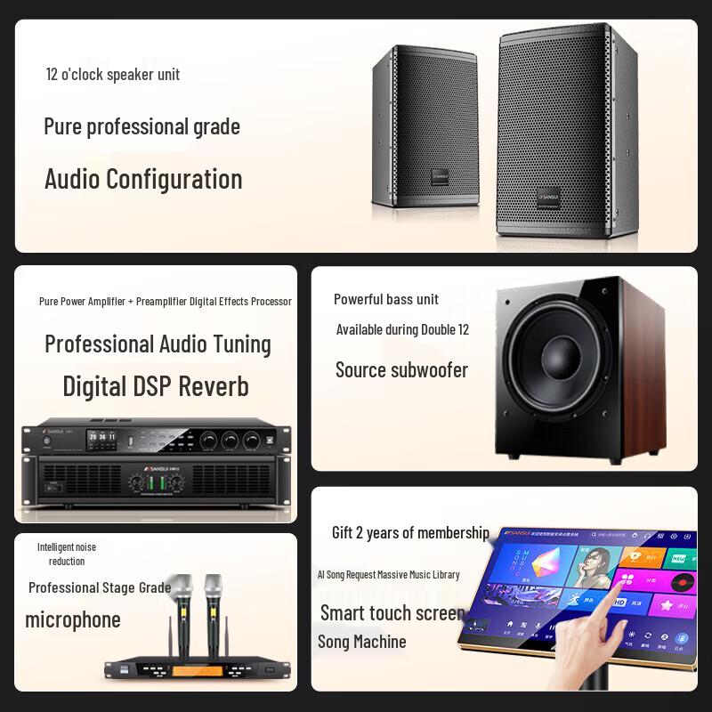 SANSUI M13 Professional Home KTV and Entertainment Audio System CN Plug (adapter Included)