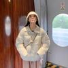 Short Down Jacket for Women with Hood and Loose Design Winter Coat