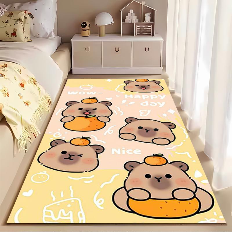 Cute Stacked Capybara Cartoon Rug Suitable for Use As an Anti-slip Game Mat for Living Room and Bedroom Sofas