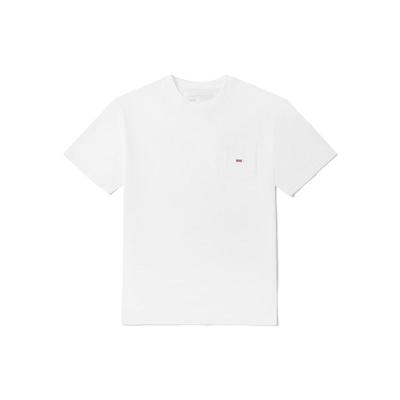 Vans Solid Color Pocket Letter Logo Loose Casual Short Sleeve Drop Shoulder T-Shirt Unisex T-Shirts White VN0A5E5IWHT