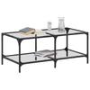 Coffee Table with Glass Top Transparent 98.5 X 50 X 40 Cm Steel