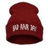 European and American Hip-hop Pullover Hat with Lettering Bad Hair Day Knitted Hat Embroidered Wool Hat 15Colorful Beanie