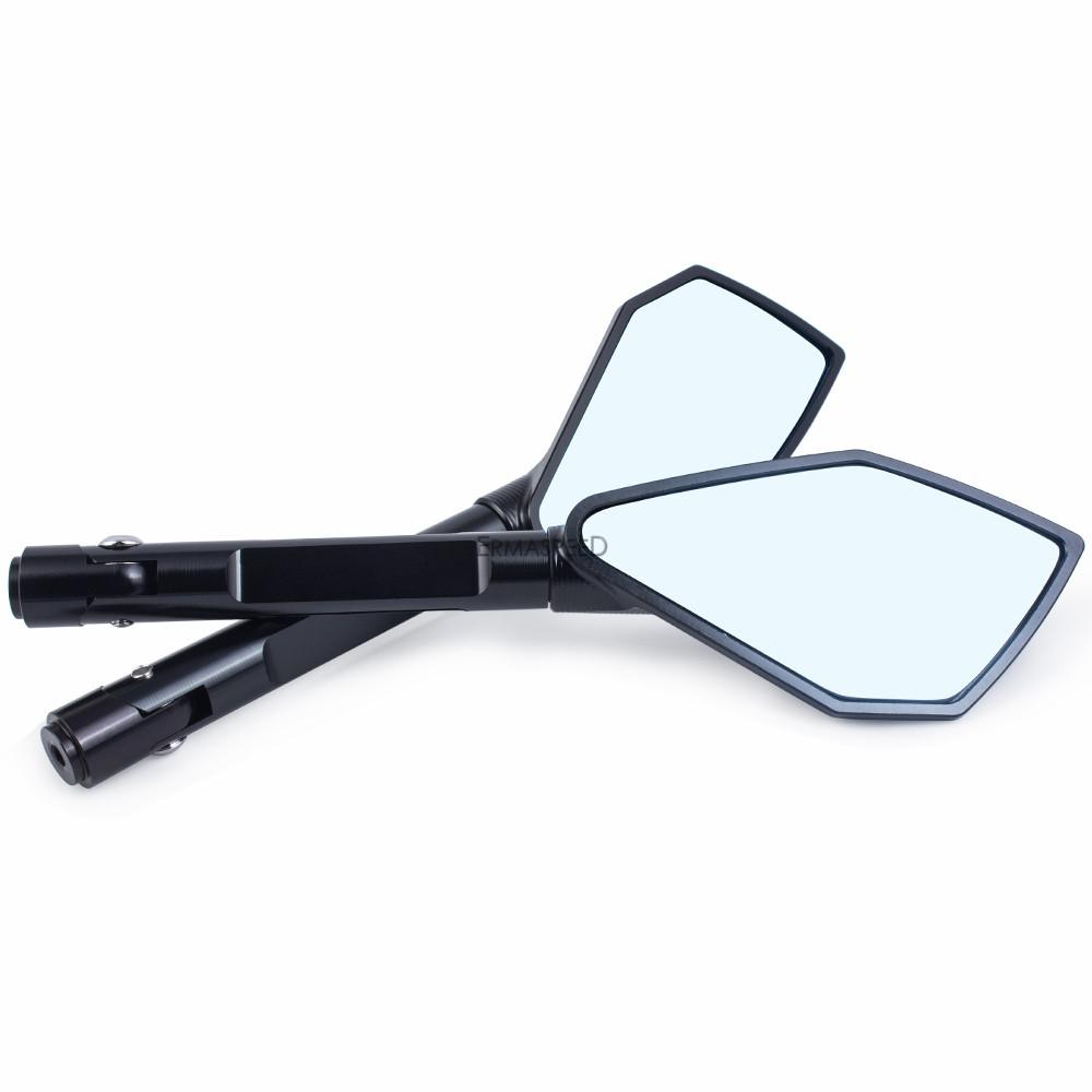 

6/8/10 мм мотоциклетные зеркала заднего вида с ЧПУ, алюминиевые боковые зеркала на руль для мотоцикла Z900 Z800 Z750 Z1000 Chopper чёрный