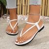 Fashion Summer Women Sandals Casual Roman Low Heel Sandals 2025 Fashion Pointed Toe Flats Trend Women Designer Shoes Sandalias De Mujer