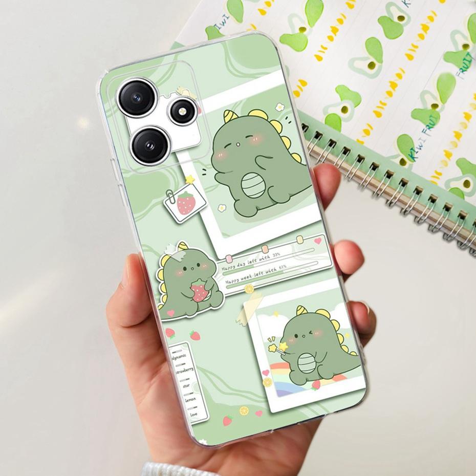 Cute Flower Cat Painted Case For Xiaomi Redmi 12 5G 2023 Soft Silicone TPU Back Cover For Redmi12 5G Global Phone Bumper