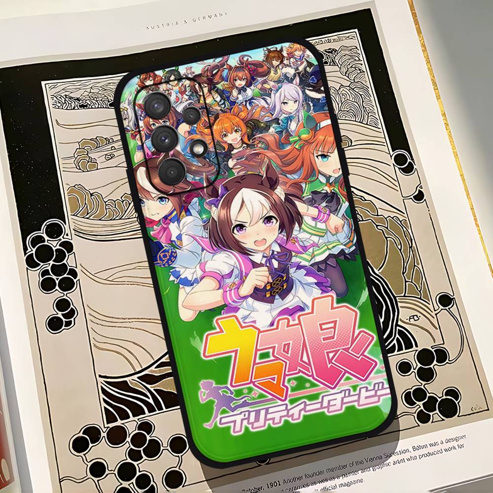 Anime U-Umamusume Pretty Derby Phone Case For Samsung Galaxy S25 S24 S23 S22 S21 FE Plus Ultra A13 A20 A32 A70 Black Cover