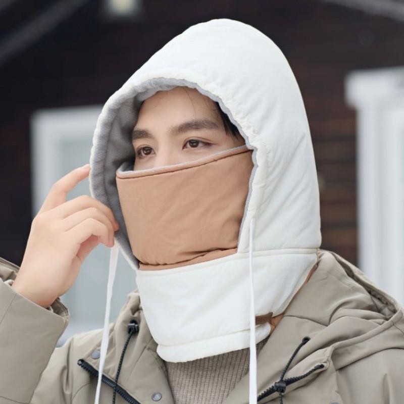 Winter Knit Balaclava Hooded Neck Warmer Cycling Outdoor Windproof Ear Protection Adult Unisex