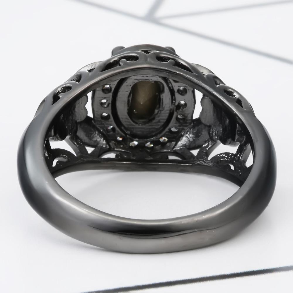 New Copper Plate Inlaid Zircon Ring for Men and Women