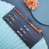 7pcs Flat Nibs Calligraphy Dip Pen Resin Handle Oblique Pen Holder Antique Dip Pen Set  For Artists