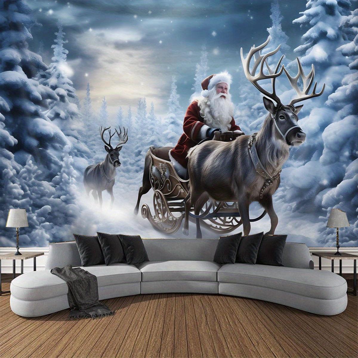 

Зимний Снежный Лес Настенный Гобелен Подвеска на Стену Елка Подвеска на Стену Дерево Подвеска на Стену Великолепная Елка Камин Подарки 230x180cm