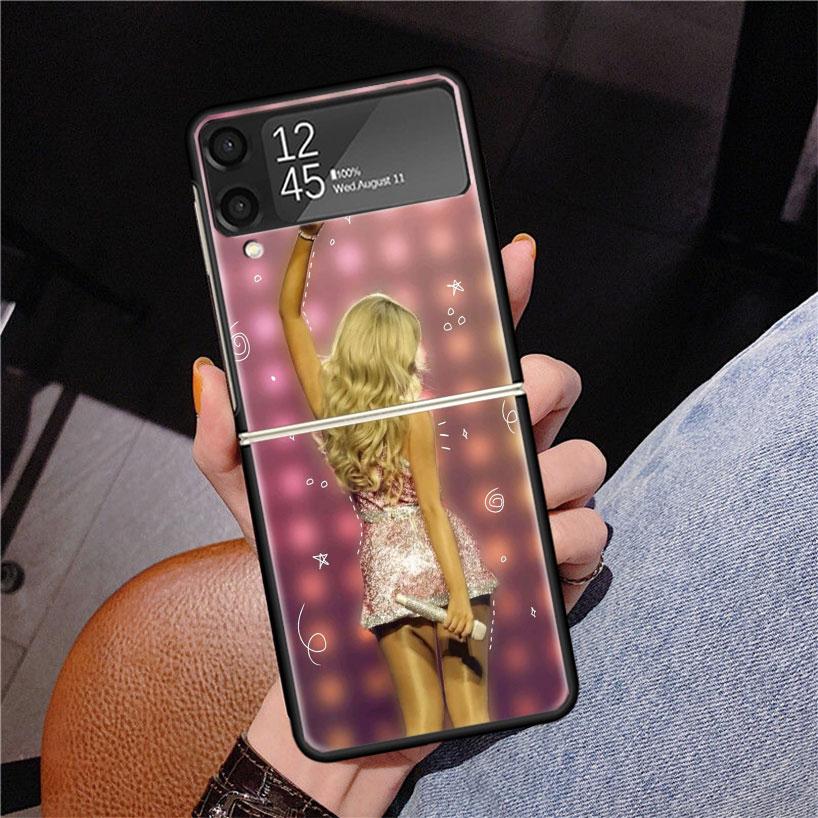 CR66 S-Sabrina C-Carpenter Phone Case For Samsung Z Flip 7 6 5 4 3 Galaxy ZFlip7 ZFlip6 ZFlip5 ZFlip4 ZFlip3 5G Print Cover