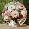 Metal Wall Art Vintage Floral Round Poster for Living Room