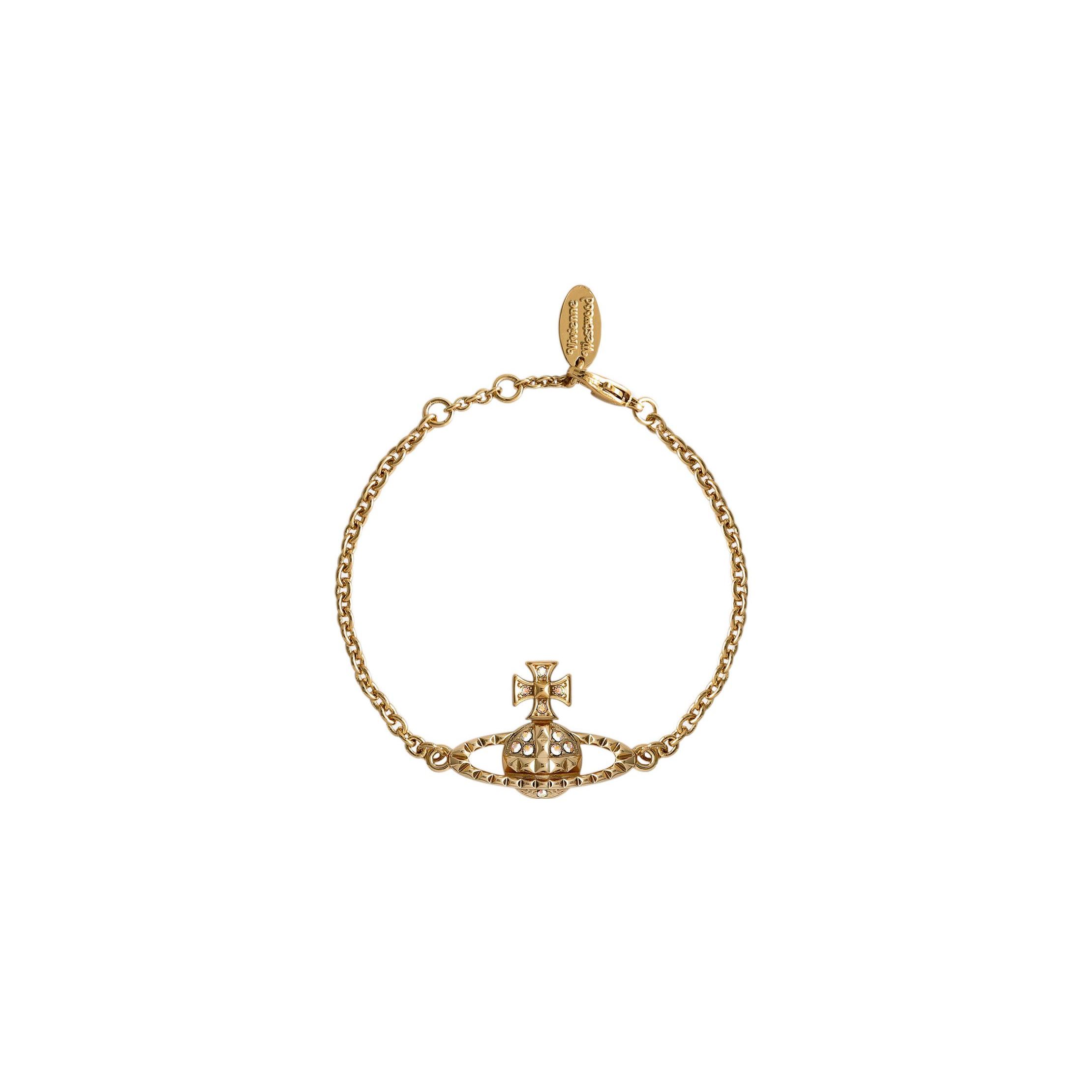Vivienne Westwood Mayfair Bas Relief Classic Series Studded Saturn Bracelet Women bracelet Gold 61020032R115R115 Box