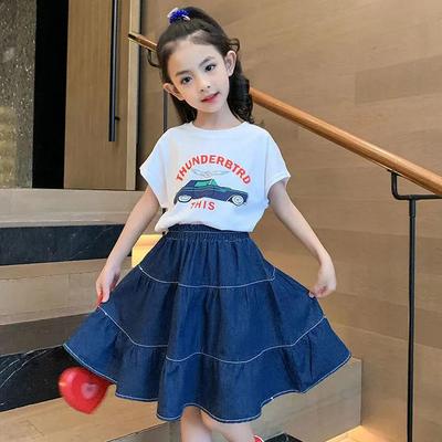 Girls' A-Line Denim Skirt - Summer Style for Ages 12-15