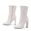 Blue Ankle Boots For Women Runway Style Party Nightclub Stripper Booties Ladies Fashion Square Toe Zip Autumn Winter Shoes Pumps