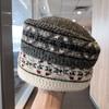 Atmospheric Top Hat Fair Island Jacquard Stewardess Hat Medicine Box Hat Knitted Melon Fur Hat Autumn and Winter Knitted Wool Hat