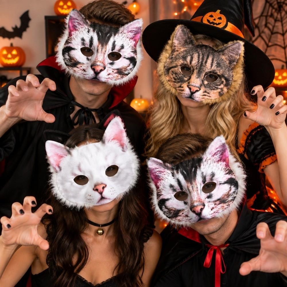Breathable Cat Mask Creativity Cosplay Mask Party Gift Masquerade Mask Halloween Party