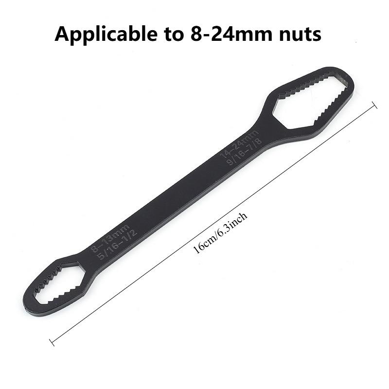 Universal Self-Tightening Wrench Set, Adjustable Double Head Spanner, Multi-Function Auto Repair Tool, 360° Ratchet Socket Wrench for Car Tire Removal