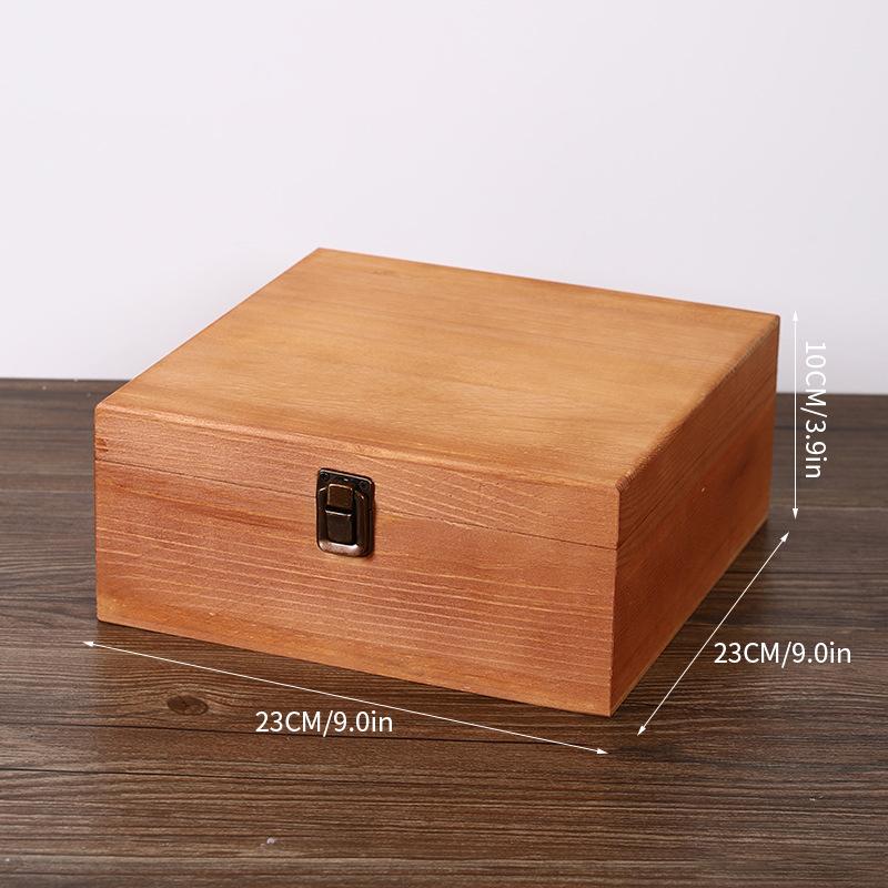 Wooden Storage Box Rectangular Flip Solid Wood Gift Box Handmade Craft Case Organizer Container Case For Home Storage Decor