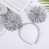 Cute Pom Pom Headband Simple Colorful Bling Tinsel Headband Giltering Party Headband Women Girls Pink