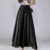 Women's Summer Split-Hem Wide-Leg Pants High-Waisted Loose-Fit Flattering Skirt-Style Pants Draping Chiffon Cropped Pants