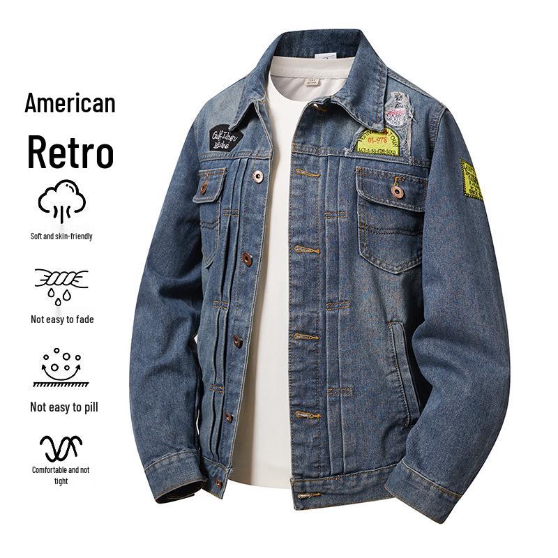 Men's Stylish Retro Denim Jacket 2026 - Trendy Spring & Autumn Outerwear