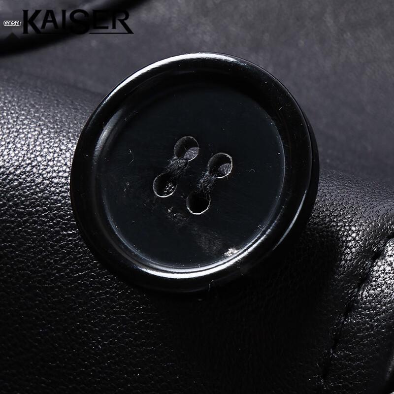 Kaiser Jaqueta Biker Masculina de Couro de Pele de Ovelha Genuíno