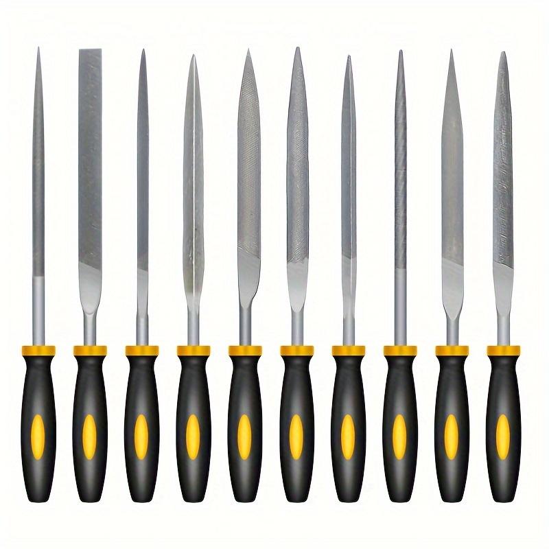 With Non Slip Ergonomic Handles for Precise Filing on Wood, Plastic, Model Premium Needle File Set High Carbon Steel Files