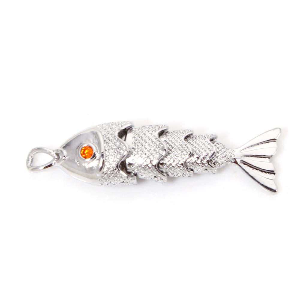 Copper Gold Fish Shaped Pendants Gold Color Pave Red Zircon Ocean Jewelry Pendants For Diy Necklace Bracelet Making Supplies 1PC
